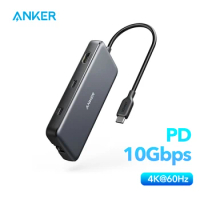 Anker 555 USB C Hub PowerExpand 8-in-1 Type c Hub with 100W Power Delivery 4K 60Hz HDMI Port 10Gbps Usb Hub Type C