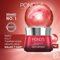 Ponds Age Miracle 9gr Night Cream - Krim Malam Untuk Kulit TampK Lebih Muda Age Miracle