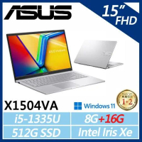 【ASUS】VivoBook 15吋 X1504VA-0031S1335U (i5-1335U/8G+16G/512G)
