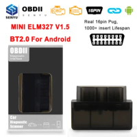 Super Mini ELM327 V1.5 Bluetooth 2.0 For Android OBD2 Scanner ELM 327 V 1 5 OBD 2 Adapter Car Diagnostic Tool OBD2 Code Reader