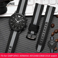 Watch Strap for Armani Ar1948 1968 1918 Nylon Watchband Luigi Series Men's Canvas Watch Accessories
