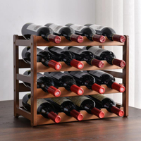 桌上紅酒架擺件葡萄酒酒架格子創意實木酒架置物架酒吧