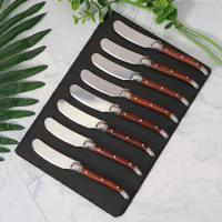Rosewood Handle Stainless Steel Butter Knife Cheese Spreader Knife Jam Spatula Child Kid Sandwich Cheese Cake Slicer