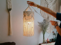 ins波西米亞風手工編織吊燈罩板房裝飾品手工編織燈罩 DIY燈罩