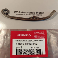 ROL TEMING/TENSIONER/LIDAH TEMING CRF150/VERZA ORIGINAL 14510KRM842 BAGIAN ATAS HONDA GENUINE PARTS