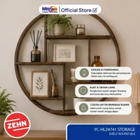 Rak Dinding Penyimpanan Bulat YC-HL24741 Minimalis Zehn YC-HL24741 – Rak Dekorasi Industrial Besi Ka