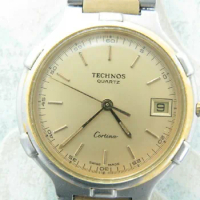 Ultra-thin gold-plated quartz neutral men's watch (technos for men and women)ETA 955414