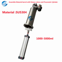 Accessories Parts of Automatic Pneumatic Piston Paste and Liquid Filler 5000ml Assemble Material barrel with Rotary valves