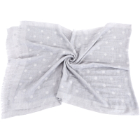 FABIANA FILIPPI 灰色圓點織紋美麗諾羊毛圍巾(100%WOOL)