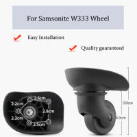 For Samsonite W333 Nylon Luggage Wheel Trolley Case Wheel Pulley Sliding Casters Universal Wheel Repair Slient Wear-resistant