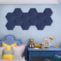 12 Pack Starry Sky Hexagon Acoustic Panels,Sound Proofing Padding,Sound Absorbing Panel For Studio Acoustic Treatment
