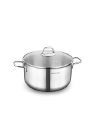 KORKMAZ Korkmaz 316 Stainless Steel Pot Perla 18/10 Stainless Steel Casserole Pot with Glass Lid For All Stovetop (Made in Turkey)