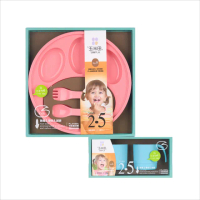 【玉米田】PLA幼兒餐具-熊掌盤叉匙組+學習杯組(PLA 聚乳酸 玉米 無毒 環保 餐具)