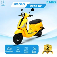 IMOTO OCTA GT Motor Listrik 1 Baterai 70 KM | YELLOW GLOSSY | Smart App, GPS Tracking, Remote ON/OFF