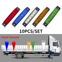 10PCS 12V 24V 6 SMD LED Side Marker Light Indicators Turn Signal Rear Warning Tail Stop Side Lamp FOR Car Trailer Truck Lorry