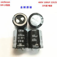 2PCS/10PCS 100uf 400v Nichicon GN/GU 22x25mm 400V100uF Snap-in PSU Capacitor