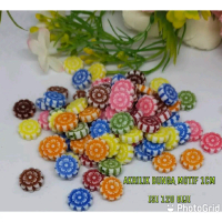 Akrilik Bunga Motif 1cm 120 pcs