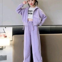 HG-092 SETELAN BAJU PANJANG ANAK PEREMPUAN IMPORT USIA 7-12 TAHUN SETELAN BAJU ATASAN JACKET HOODIE 