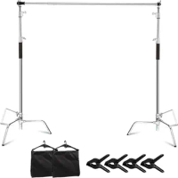 3x3M Photo Backdrop Stand Kit Heavy Duty Adjustable Photography Background Support System Stand With Crossbar for Video Studio