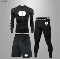 GtheMen ชุดมวยชุด MMA Rashguard สำหรับผู้ชายชุด MMA การบีบอัดเสื้อยืด Leggings Sportsuit ยิมคิกบ็อกซิ่ง Clothinghule