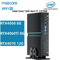 Mini Gaming PC i7-13700F 16 Cores Upto 5.6GHz 32G DDR5 1T M.2 PCIE4.0 SSD Windows 11 Pro GeForce RTX4070 Dual LAN WiFi6E/BT5.3