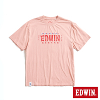 EDWIN 人氣復刻 台灣文化 理髮廳 霓虹燈LOGO短袖T恤-男-淡桔色