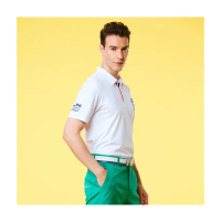 【Jack Nicklaus 金熊】GOLF男款Alpha波纖維抗UV吸濕排汗POLO衫/高爾夫球衫(白色)