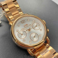 【COACH】COACH蔻馳女錶型號CH00001(玫瑰金色錶面玫瑰金錶殼玫瑰金色精鋼錶帶款)