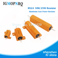 1PCS RX24 10W 25W Aluminum Power Metal Shell Case Wirewound Resistor 0.01 ~ 30K 1 2 3 5 6 8 10 20 100 150 1K 10K ohm