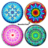 10mm 12mm 25mm 14mm 16mm 18mm 20mm 30mm Photo Pattern Round Glass Cabochons Colorful Beautiful Decorative Pattern