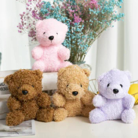 15cm Cartoon Cute Teddy Bear Plush Doll Keychain Pendant Sit Sit Bear Doll Children Girls Kawaii Bear Doll Plush Pendant Gift