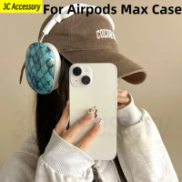 2024 New Case For Airpods Max Headphone Protective Case Blue Fish Scale Design Anti Drop Protective shell For Airpods Max Cover