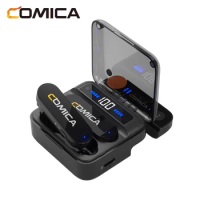 Comica Vimo S 2.4G Wireless Lavalier Microphone,Compact Wireless Lapel Microphon With Charging Case for iPhone 15 Android phone