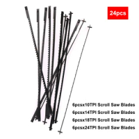 24Pcs Scroll Saw Blade 5 Inch Pin End Scroll Saw Blades Carbon Steel Coping Saw Blade Jig Saw Blades Woodworking Tools