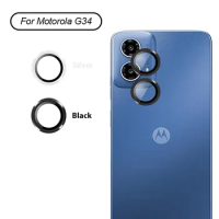 MotoG34 Metal Frame Ring Case Camera Protector Cover For Motorola Moto G34 G 34 34G 6.5'' Aluminum Alloy Lens Protective Glass