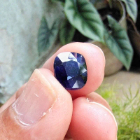 Natural Batu Permata Mulia Blue Safir Cutting Octagon (C) / Natural Sapphire kating kotak