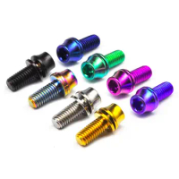 LOT 4 M5x12mm/M5x16mm GR5 Titanium Bike Bicycle Kettle Hex Screw Bolt With Washer