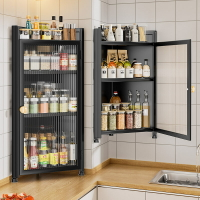 廚房轉角調料置物架壁掛式免打孔掛墻調味油鹽醬醋收納櫃置物櫃