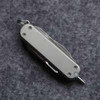 1 Pair Hand Made Titanium Alloy Scales for 58mm Victorinox Swiss Army MiniChamp Knife (Knife NOT Included)