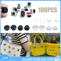 Hiasan Crocs Jibbitz - Kancing Jepret Unik - Pack of 100 pcs  - Desain Lucu (Bunga, Emoji, Hewan) - 