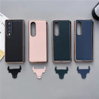 Z Fold 4 Case Cowhide ElectroPlating Leather Case For Samsung Galaxy Z Fold4 Case 5G For the Galaxy Z Fold 5 Cover Z Fold 3 Capa