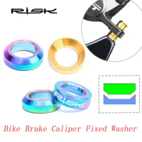 Risk 4pcs M6 Titanium Alloy Brake Caliper Gasket Fixed Bolts Mountain Bike BMX Hydraulic Brake Screws Spacer for Shimano XT XTR