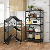 【品質保證】置物櫃 置物架 廚房置物架落地多層微波爐烤箱收納架廚房放鍋架可移動蔬菜儲物架
