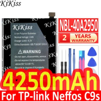 KiKiss New NBL-40A2950 Battery For TP-link Neffos C9s TP7061C TP7061A/C9 MAX TP7062A Mobile Phone NEW 4250mAh Batteries + Tools