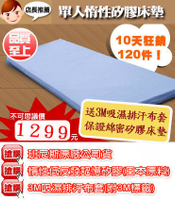 【班尼斯國際名床】~【3x6.2呎x6cm波浪惰性記憶矽膠床墊(日本原料)~附3M布鳥眼布套】