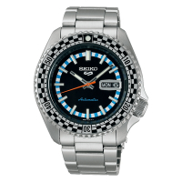 SEIKO 精工錶 5 Sports 4R36-15K0D(SRPK67K1) SKX 賽車風格棋盤格黑面機械錶 42.5mm_SK037