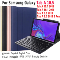 Case Keyboard For Samsung Galaxy Tab A 8 8.0 2019 10.1 A6 2016 10.5 2018 T290 T295 P200 P205 T510 T515 T590 T595 T580