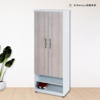 【米朵Miduo】2.7尺兩門半開放塑鋼鞋櫃 楓木色系列 防水塑鋼家具