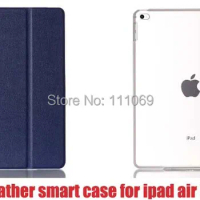 100x For Apple iPad Air 2 Case iPad 6 Smart Case Slim Stand Leather Cover +Transparent Clear Back Cover with Sleep/Wake Function