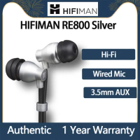 Original Hifiman RE800 Silver Wired Earphones Hifi Topological Dynamic In-Ear Monitor Headphones Gaming Headsaet with Microphone